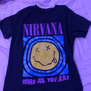 womens graphic nirvana non-crop baggy tee